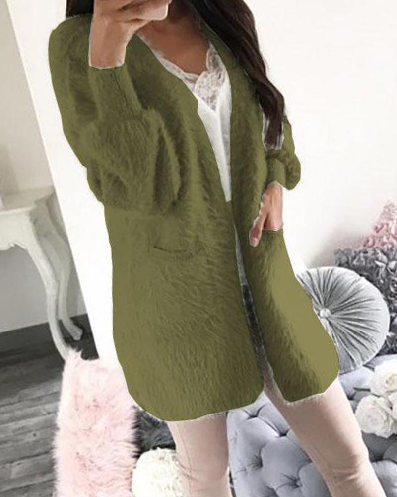 Outlet26 Cardigan long Sleeve Casual Loosen Knitted Sweater Jumper Coat Jacket green
