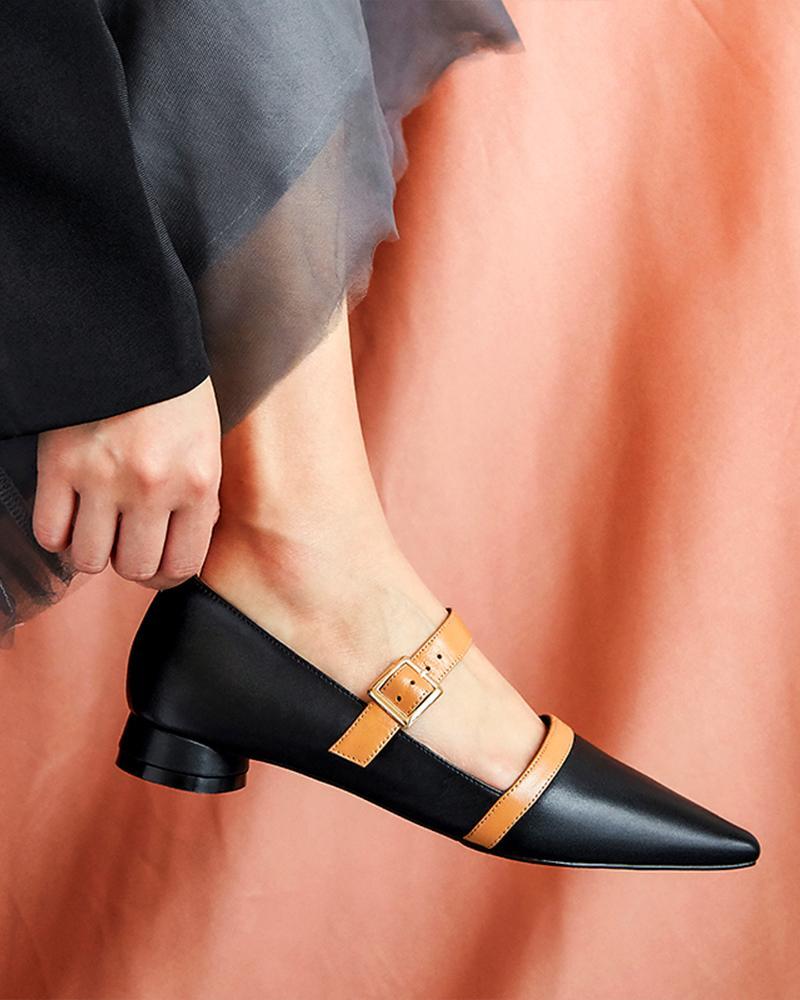 Pointed Toe Belt Mary Janes