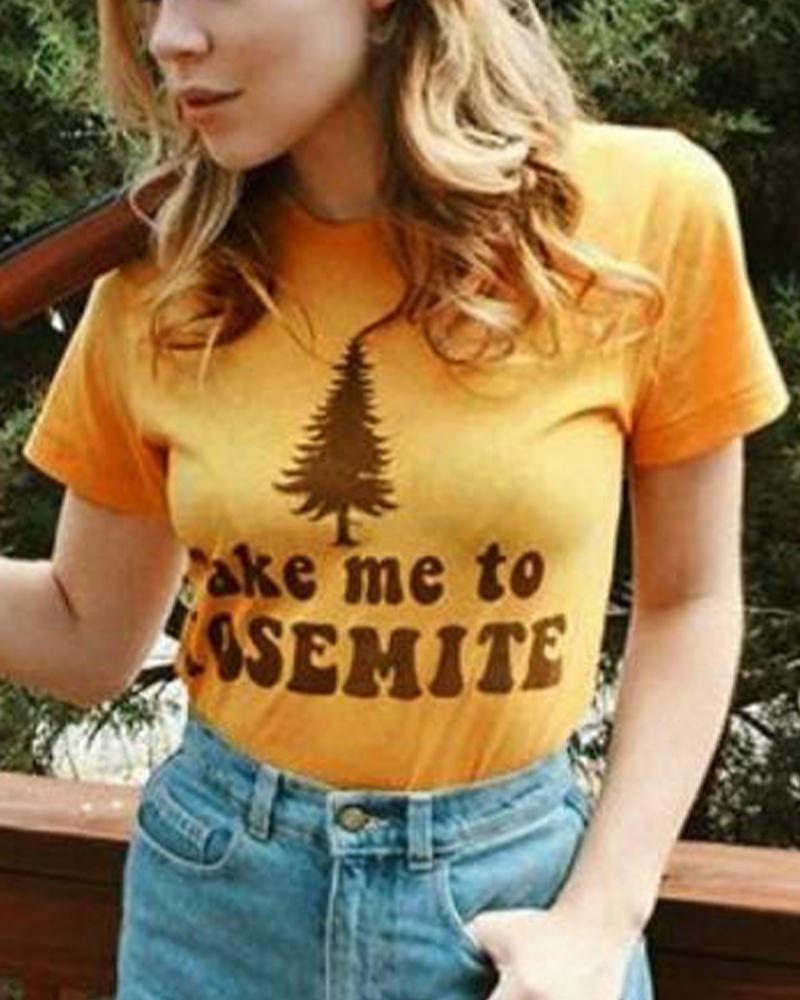 Outlet26 Take Me To Yosemite T-Shirt yellow