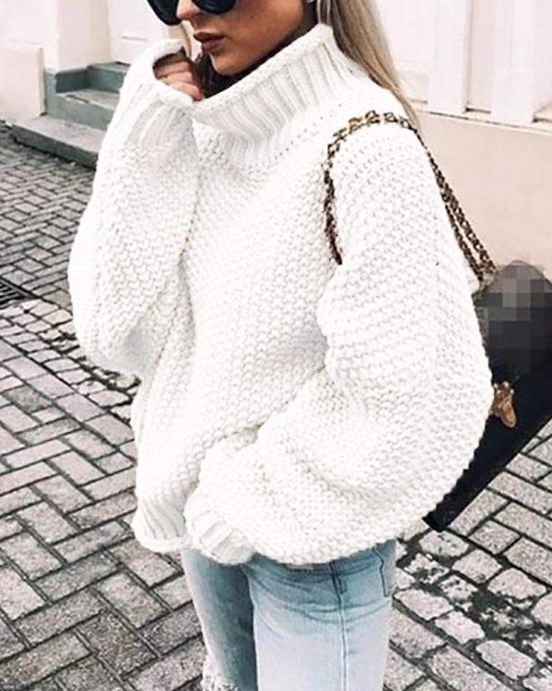 Dolman Sleeve Loose Knitted Sweater