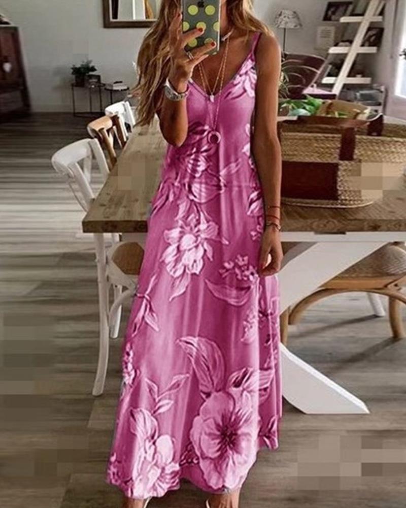 Floral Print Maxi Slip Dress