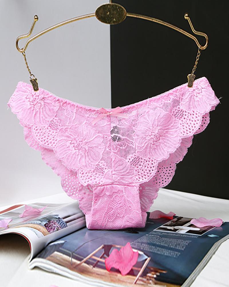 Bowknot Design Crochet Lace Panties
