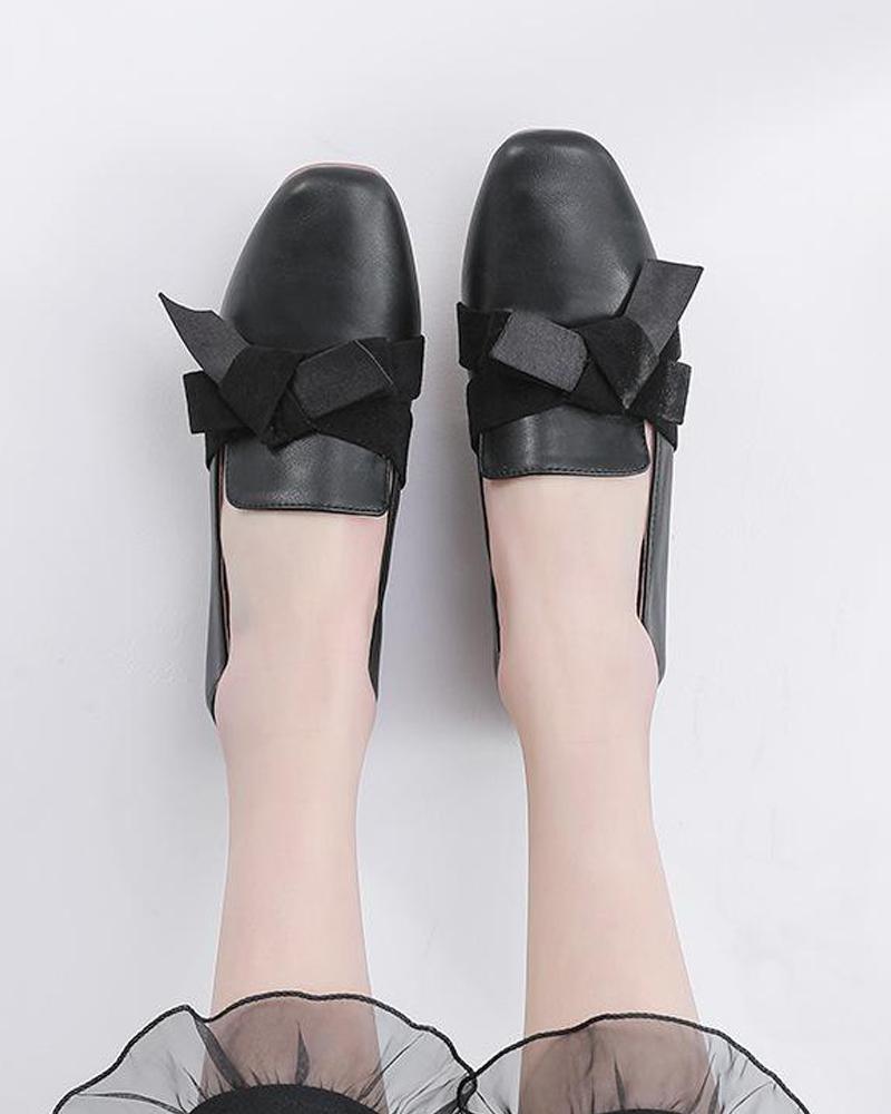 Outlet26 Bow Tie Detail Loafers black