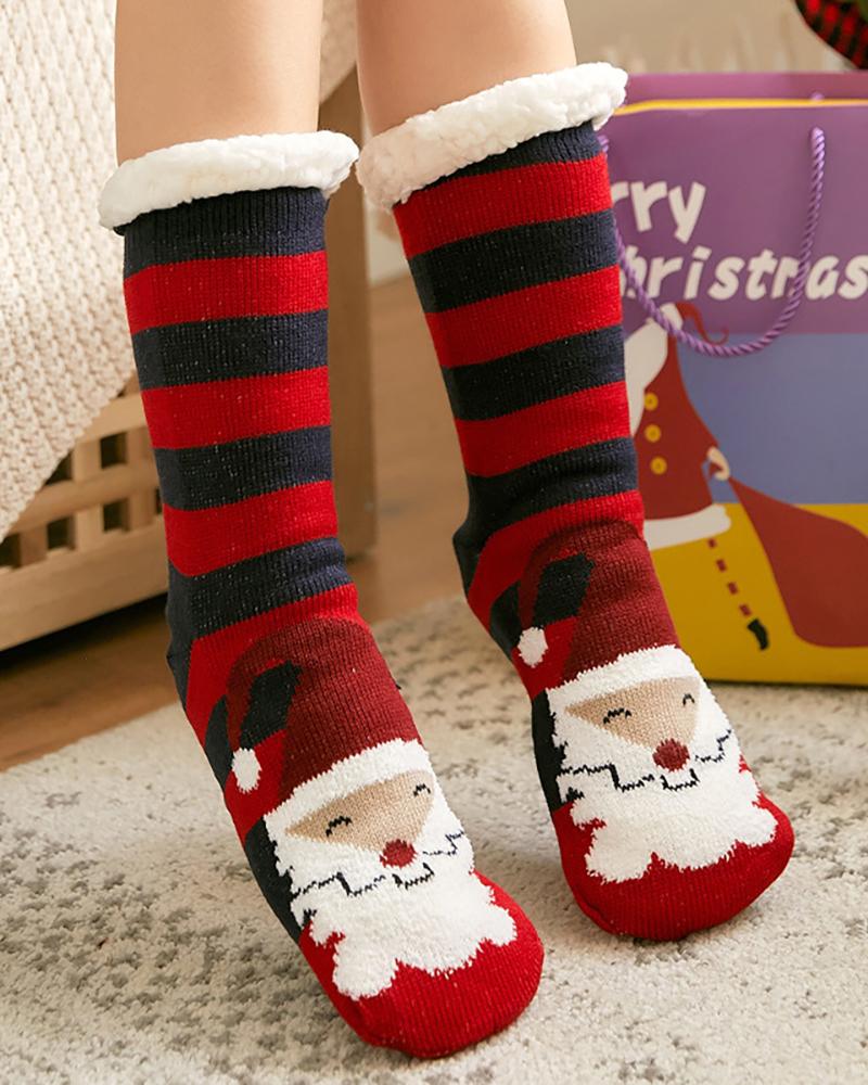 1Pairs Christmas Pattern Fluffy Socks