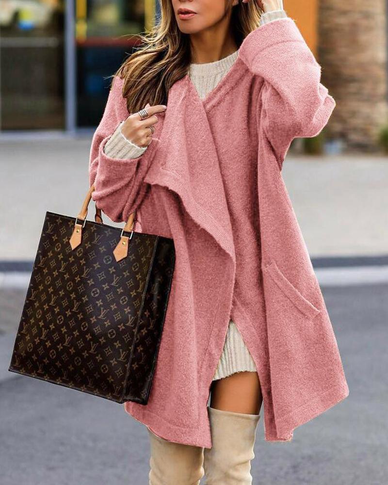 Outlet26 Oversized Open Front Duster Cardigan pink