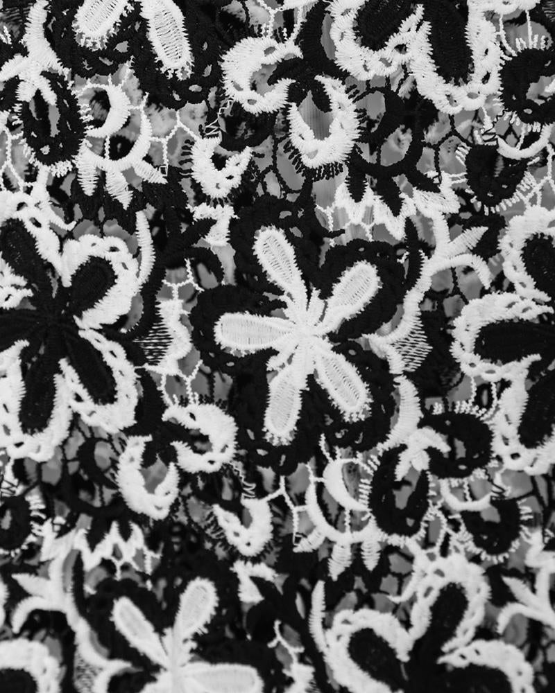 Flower Crochet Hollow Out Lace Blouse