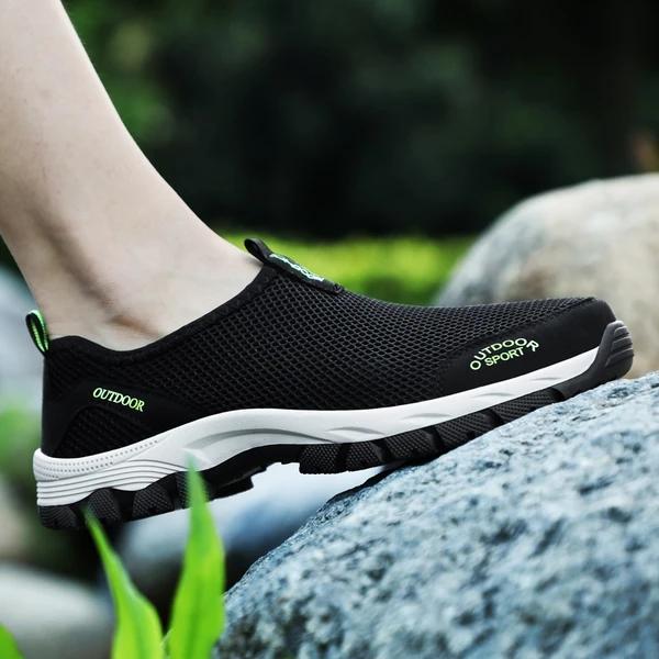 Men Outdoor Walking Shoes Trainers Breathable Slip-on Casual Shoe