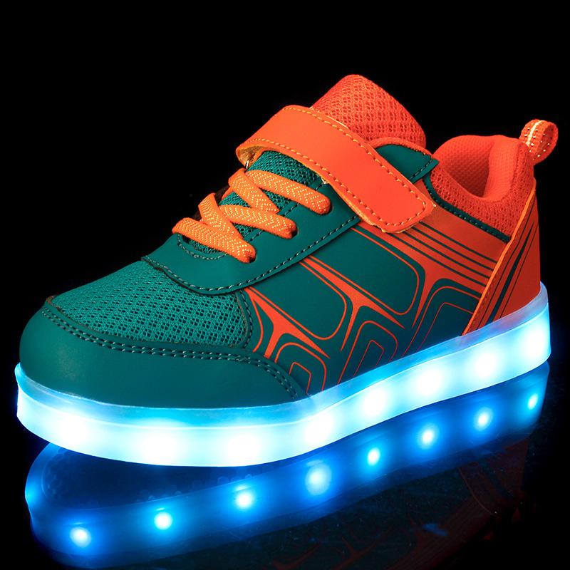 USB Charging LED Colorful Light Up sneakers - kids