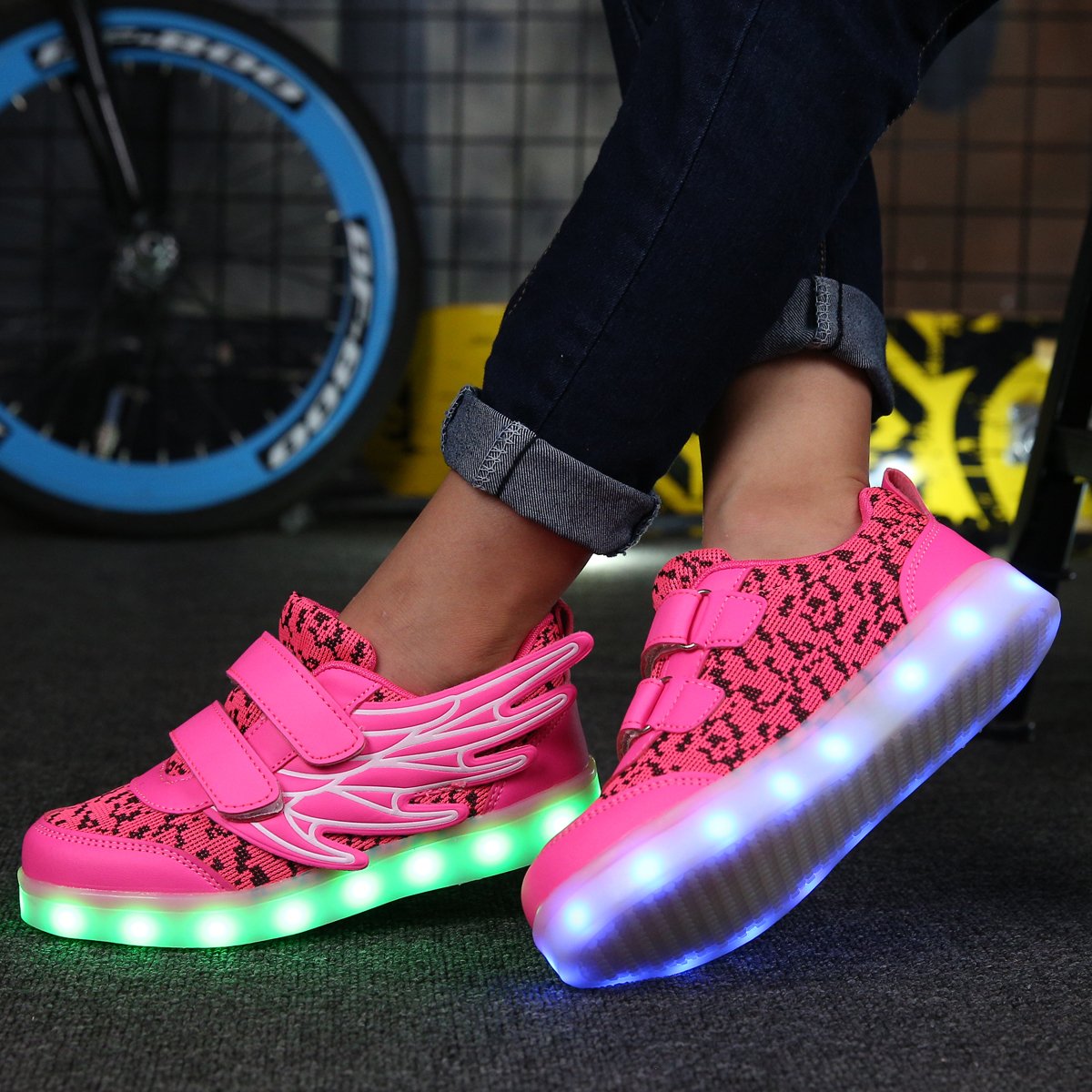 7 Colors LED Shoes Flashing Rechargeable Sneakers - kids