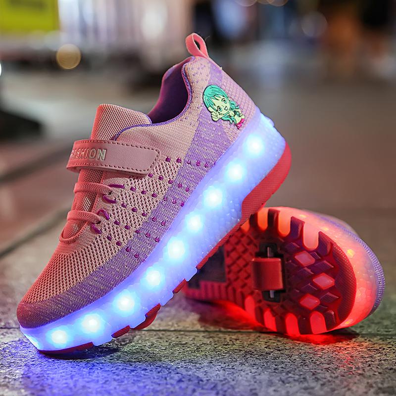 LED  Light Up Wheels Skates Roller Shoes - kids