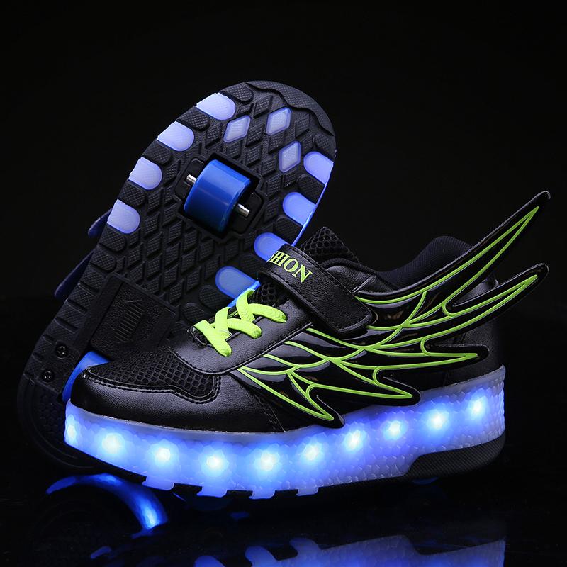Outlet26 Roller Skates Shoes LED Light Up - kids Blue