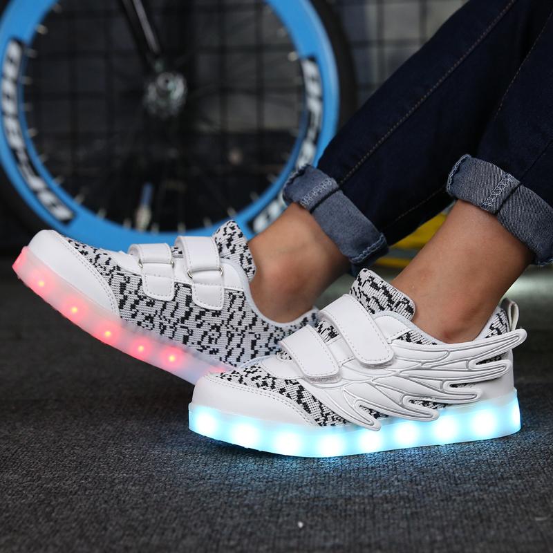 7 Colors LED Shoes Flashing Rechargeable Sneakers - kids
