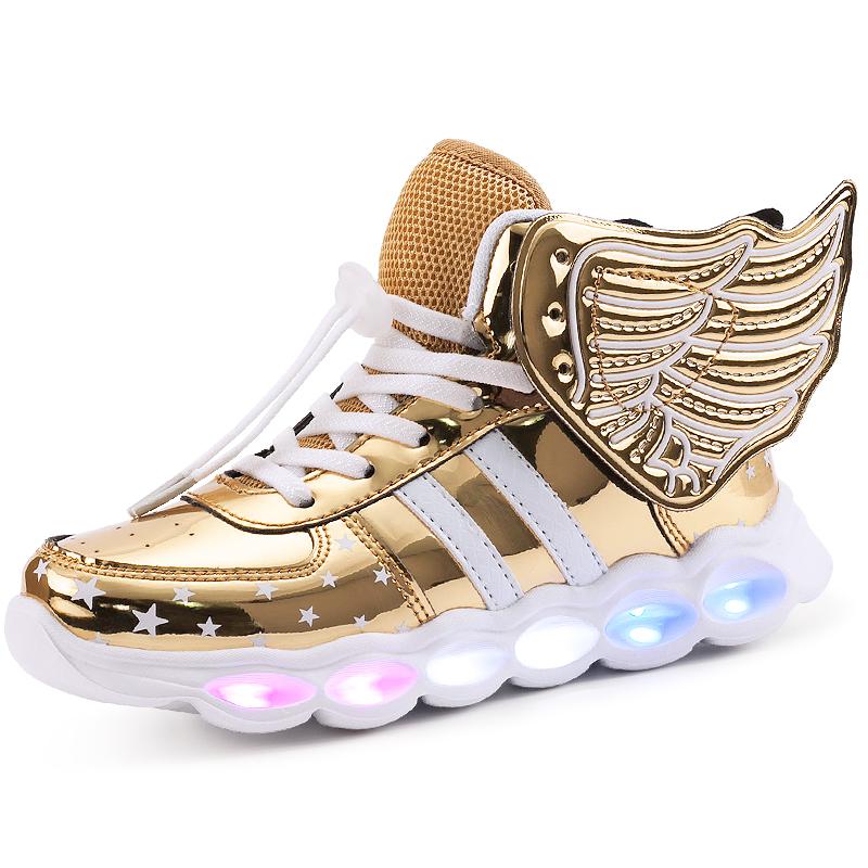 Outlet26 LED Shoes Flashing Rechargeable Sneakers - kids Pink