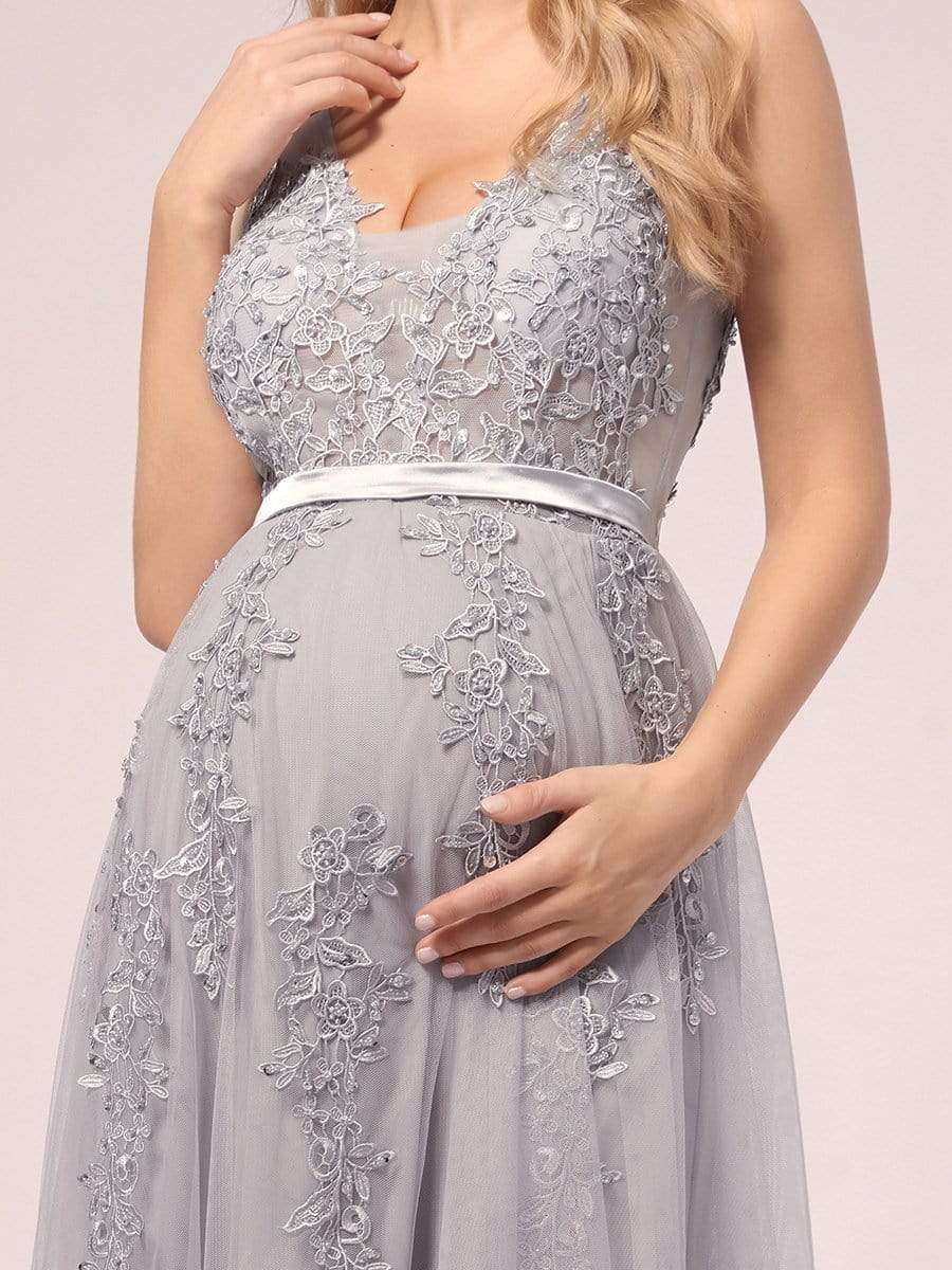 Sleeveless A-Line Maternity Tulle Wedding Dress