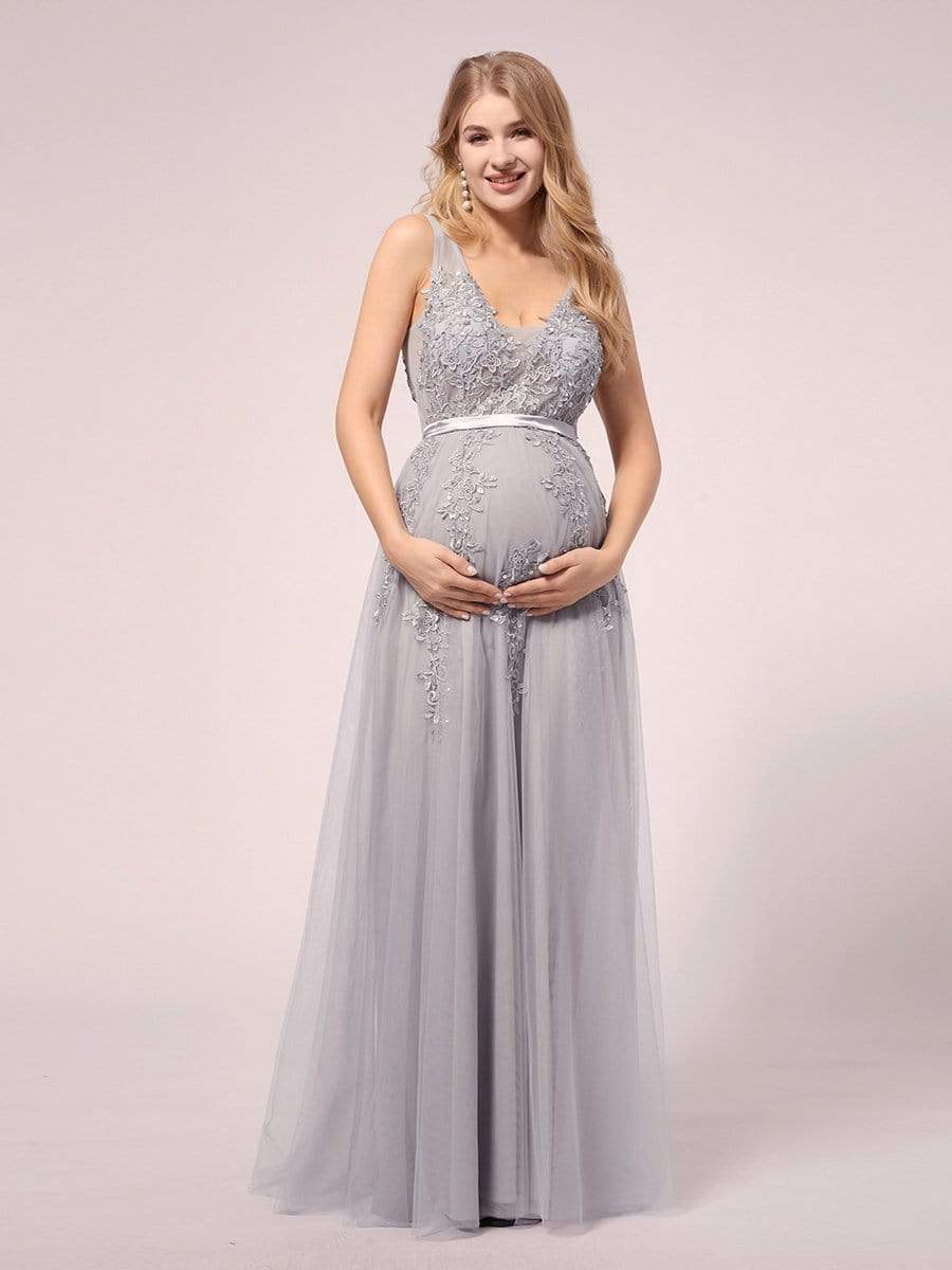 Sleeveless A-Line Maternity Tulle Wedding Dress