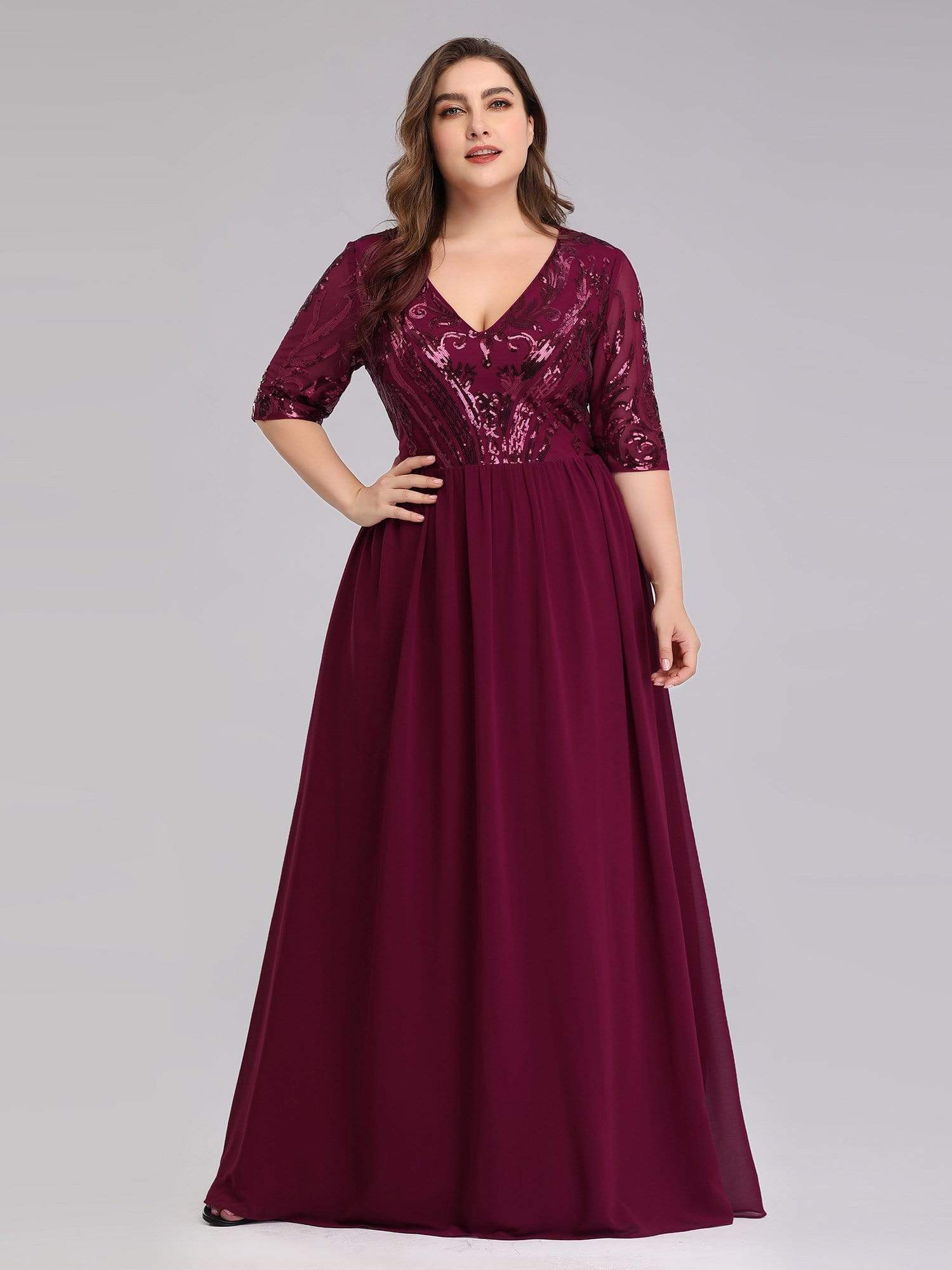 Plus Size Mother Of The Bride Dresses For Weddings with Half Sleeve