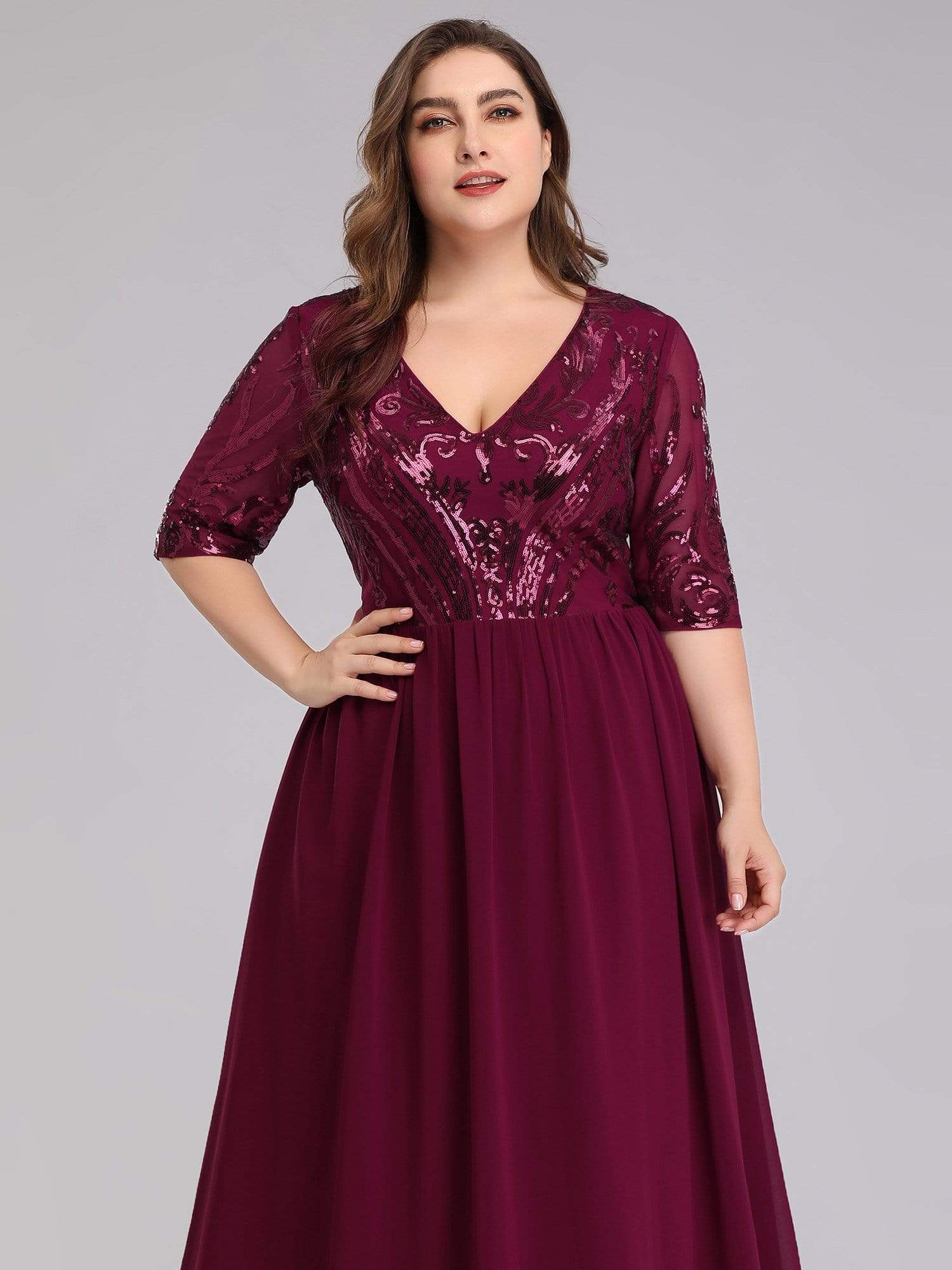 Plus Size Mother Of The Bride Dresses For Weddings with Half Sleeve
