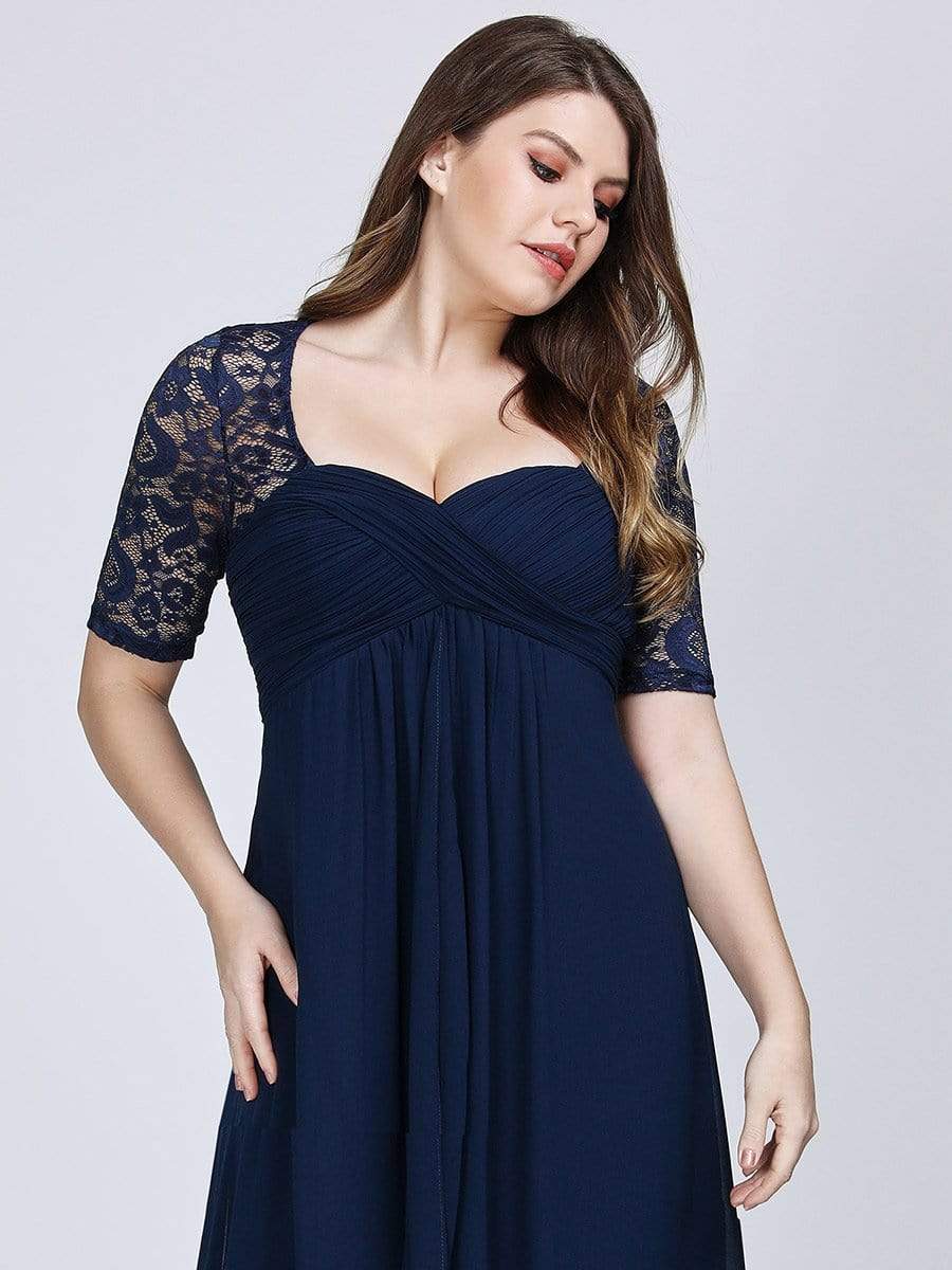 Plus Size Mother of the Bride Dresses with Half Lace Sleeve