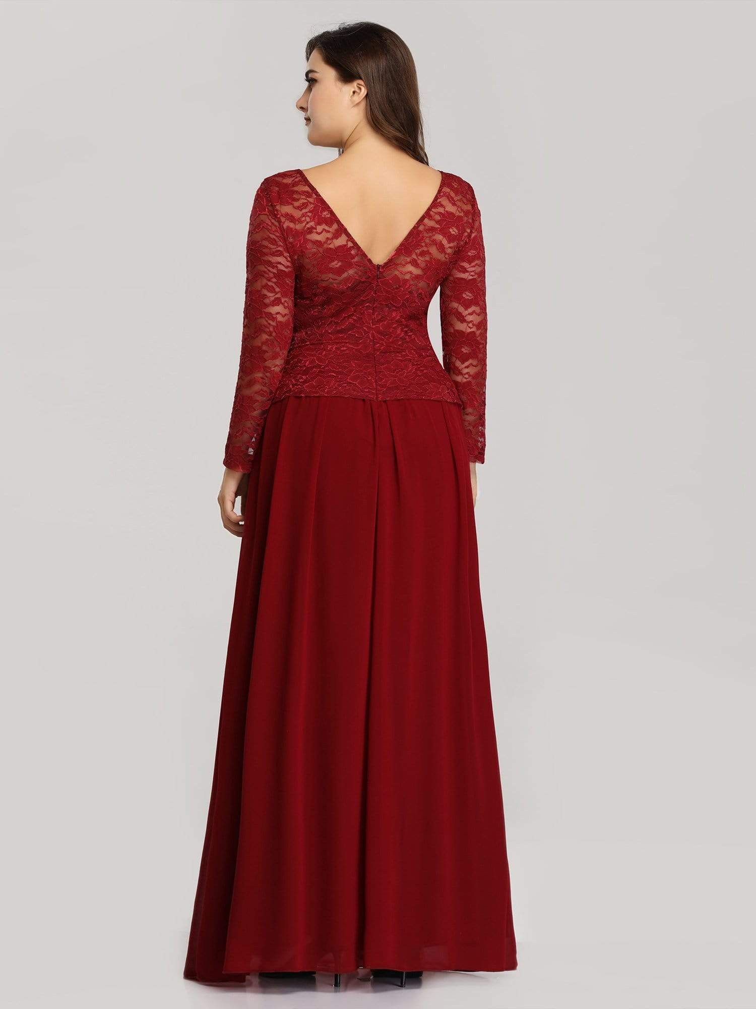 Elegant A Line Long Sleeve Lace Evening Dress For Women