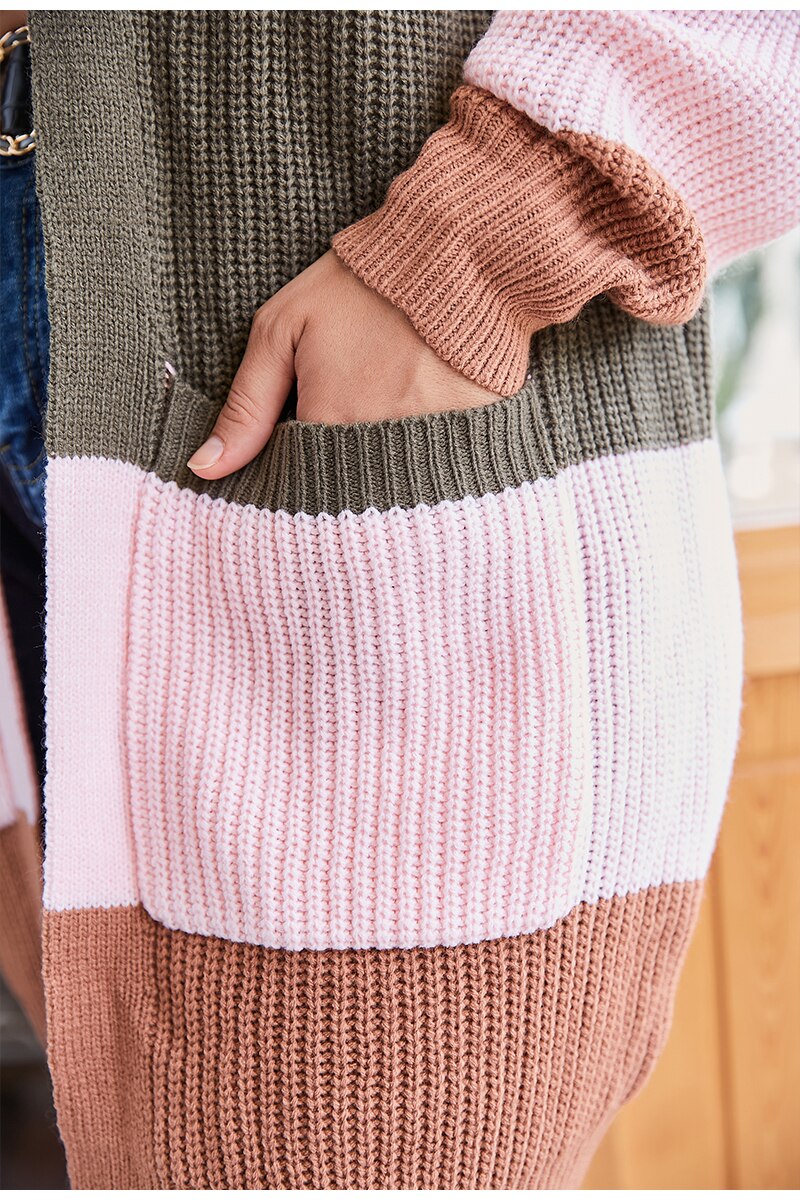 Plus Size Drop Shoulder Oversized Knit Cardigan Sweater