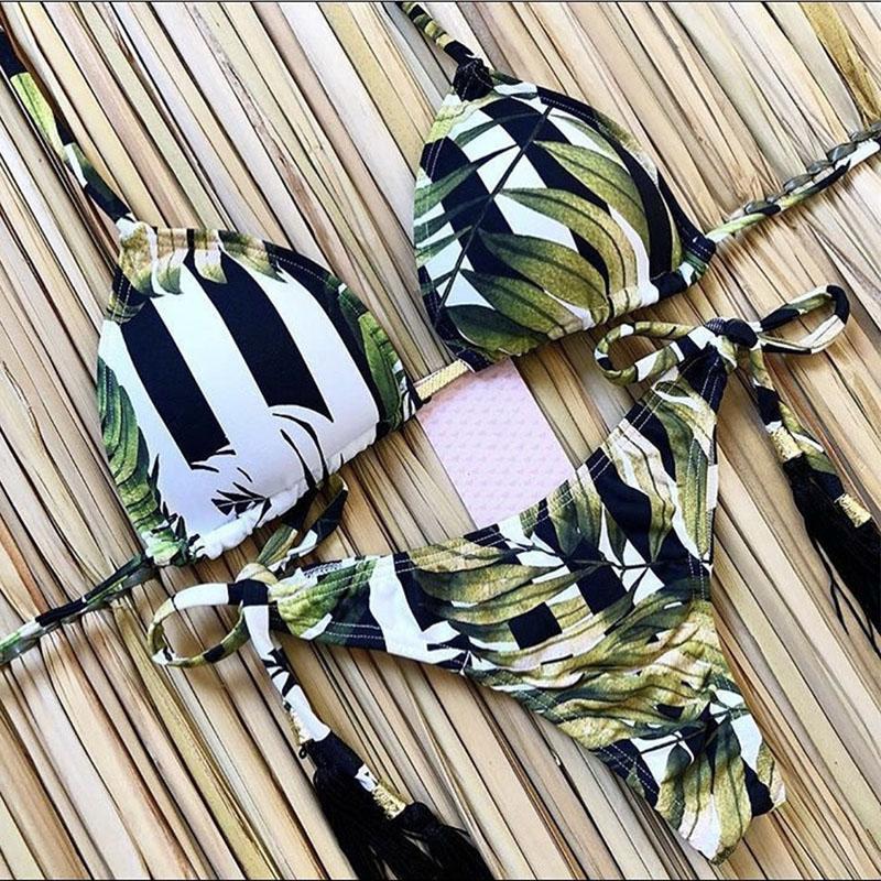 Sexy Bikinis Women Swimsuit Bandage Halter Beach Wear Bathing Suits Push Up Swimwear Female Brazilian Bikini Set
