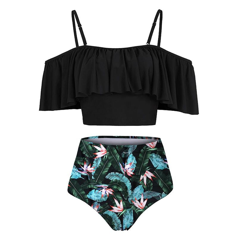 Sexy Ruffle Bikinis Women Swimsuit High Waist Swimwear Plus Size Bathing Suits Beach Wear Print Biquini Swim