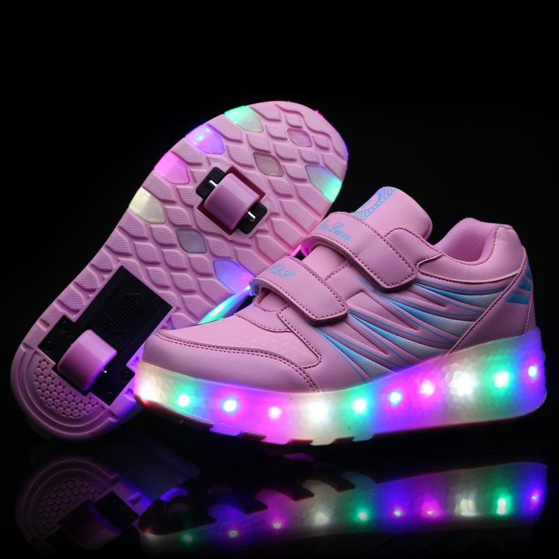 Outlet26 Fashion LED Light Up Roller Skates - kids Black
