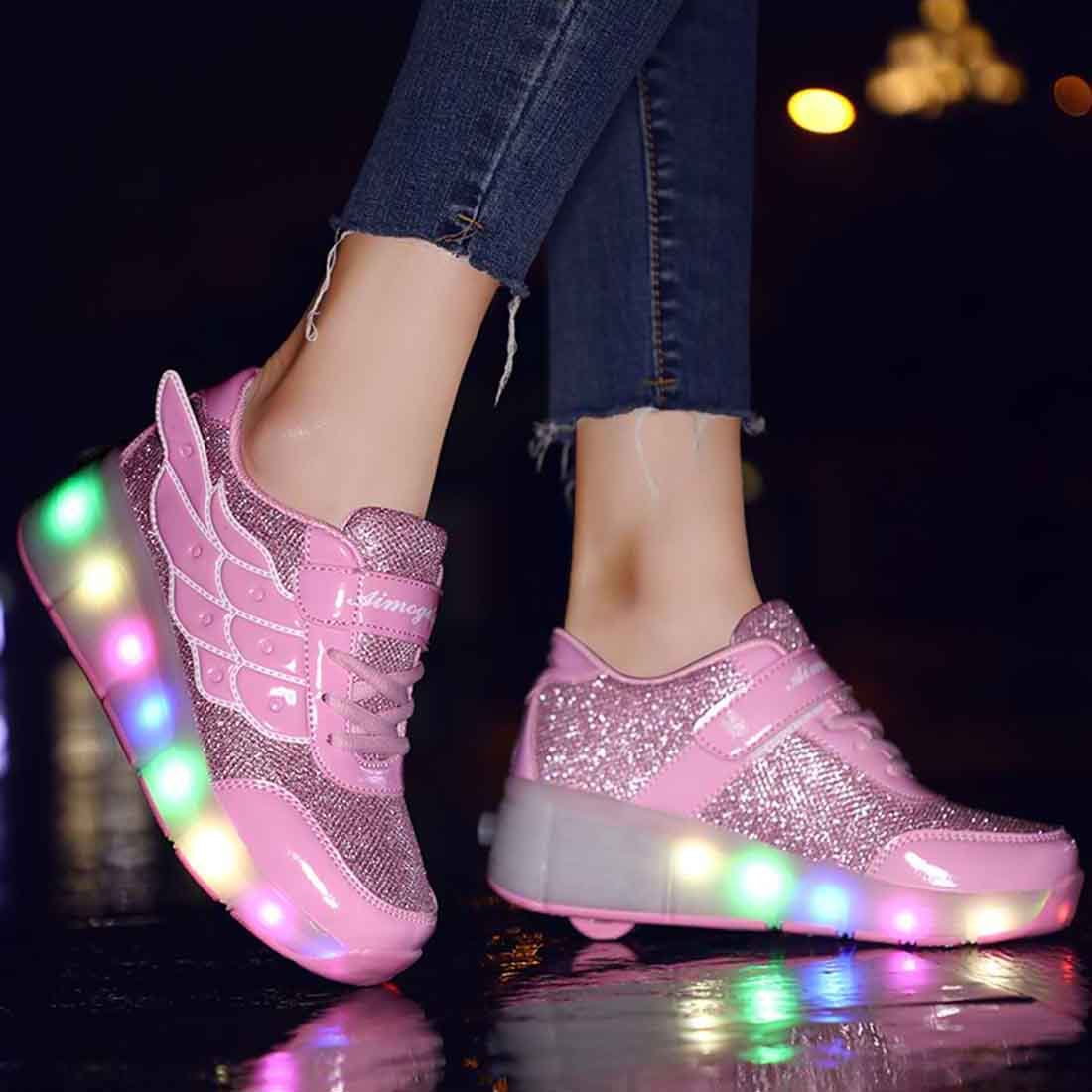 7 Colors LED Rechargeable Roller Sport Sneaker - kids