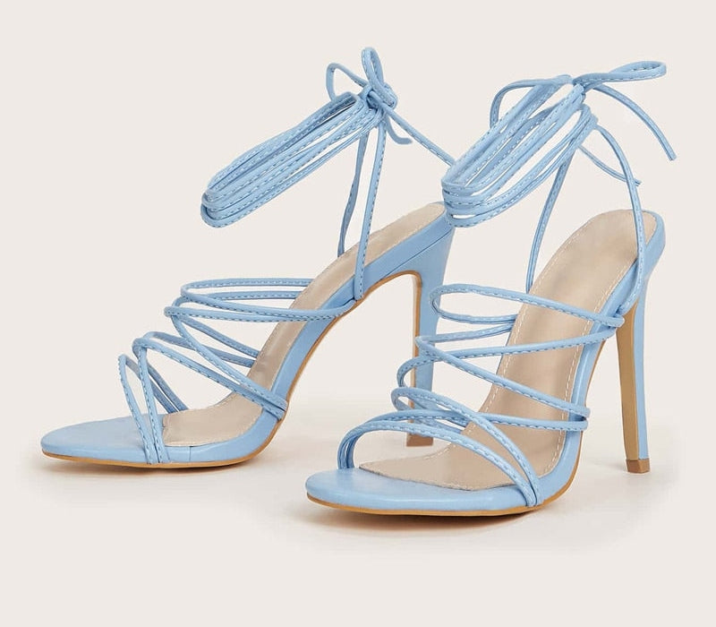 Lace-Up Strappy Open Toe High Heels