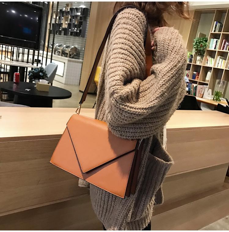 European Style High quality PU Leather Simple Shoulder Square Bag