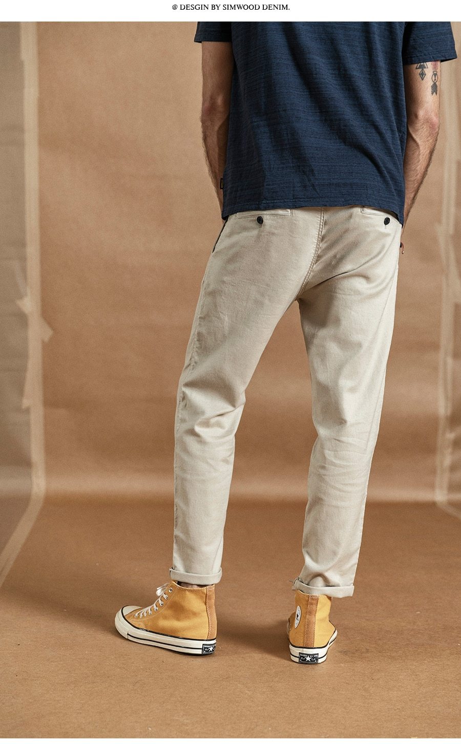 new ankle-length pants men cotton linen casual trousers