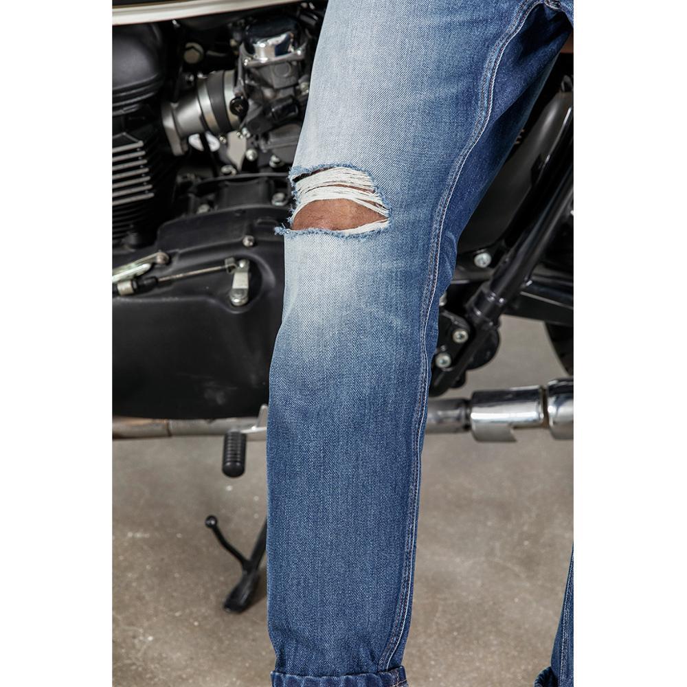 New Hole Ripped Jeans Men Straight Ankle-Length Denim Streetwear