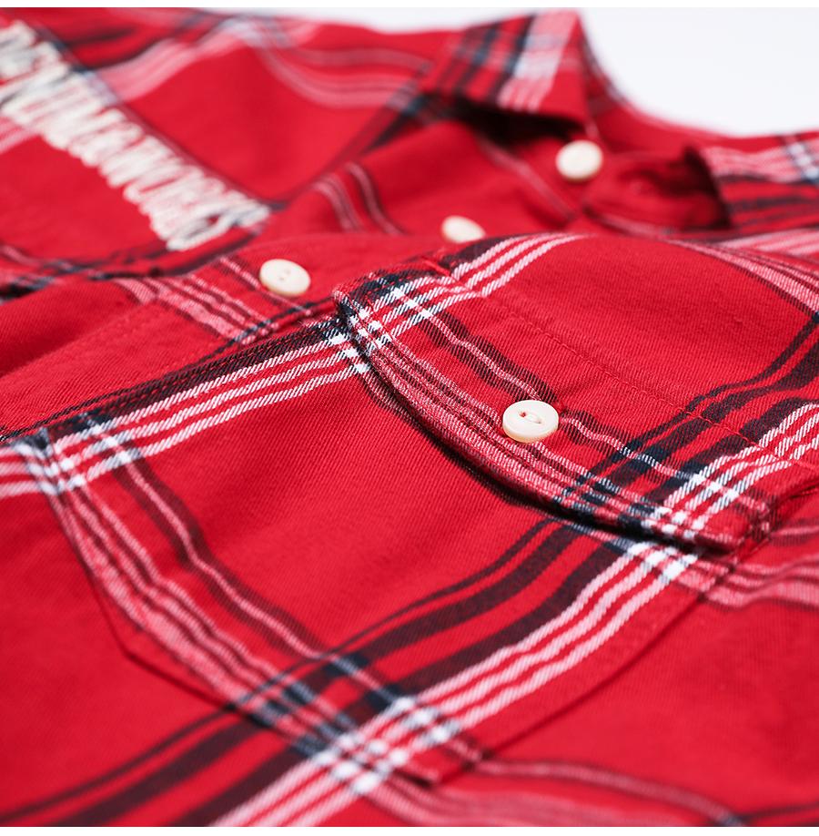 Casual Plaid Shirts Men High Quality Letter Embroidered
