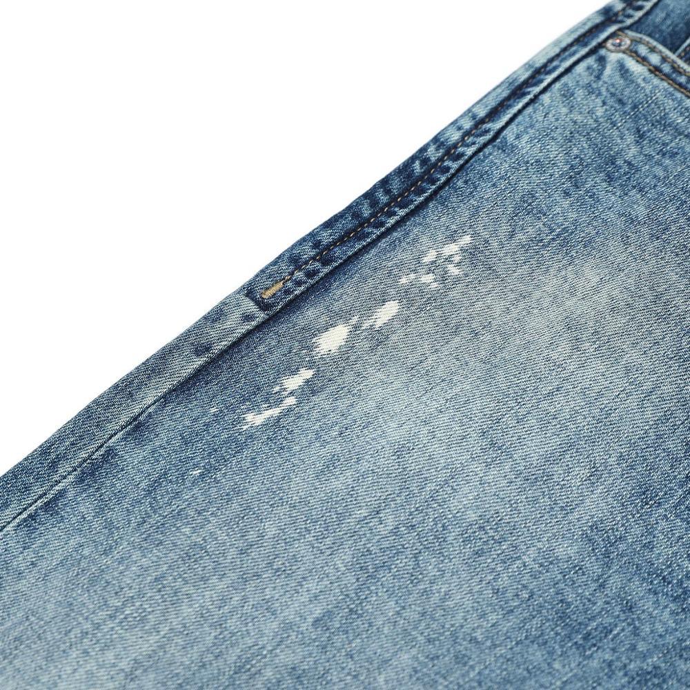 New Taper Jeans Men Ripped Paint Splatter Jean