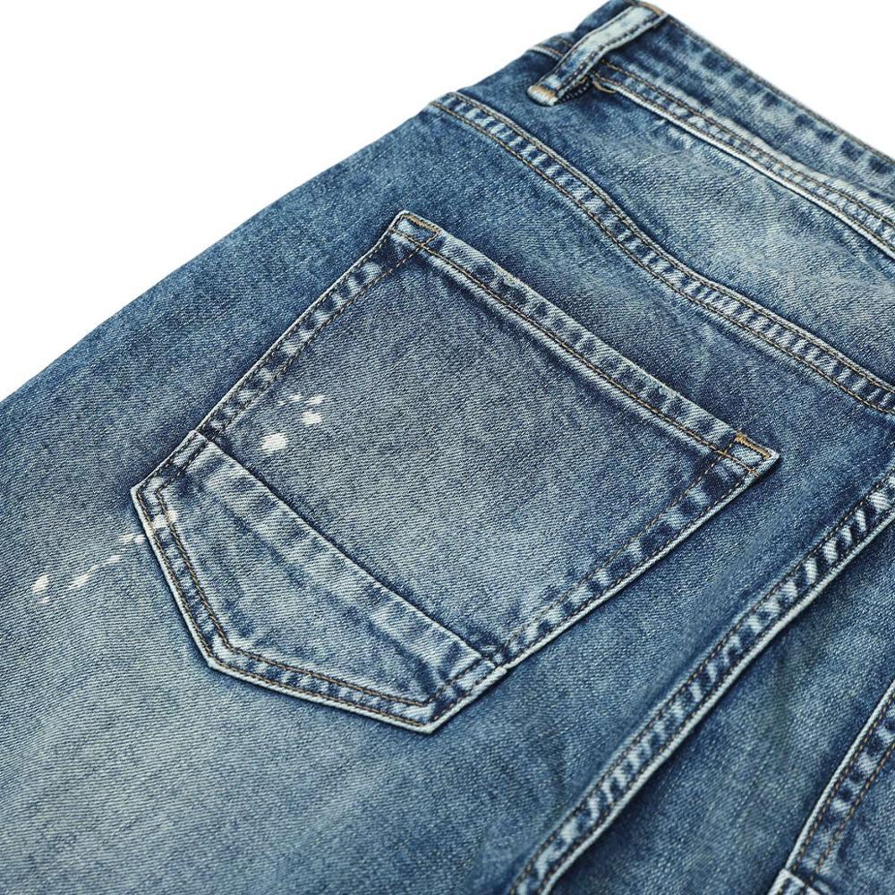 New Taper Jeans Men Ripped Paint Splatter Jean