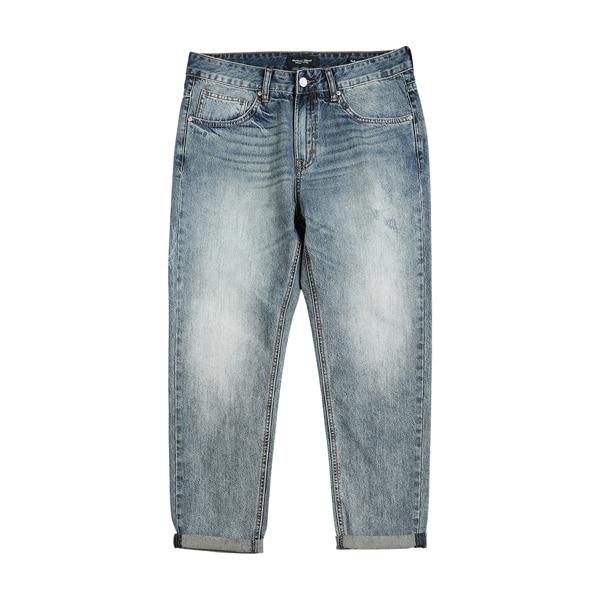 2020 spring New Ankle-length Jeans Men Scratched Denim