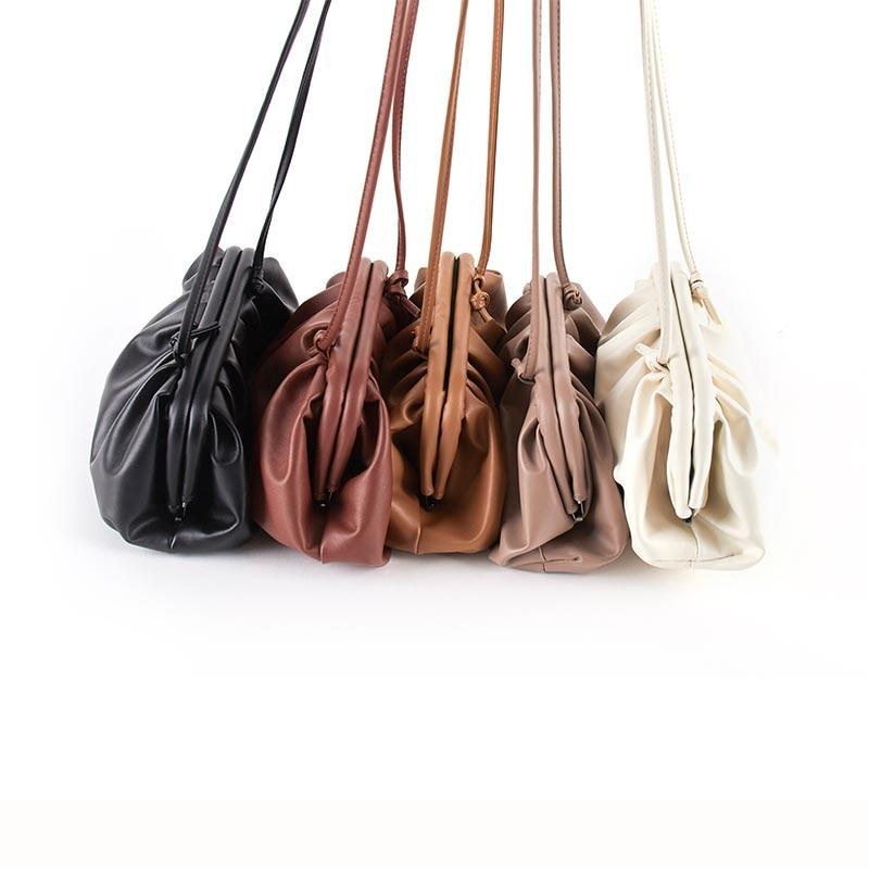 Soft Leather Single Shoulder Slant Dumpling Clutch Bag