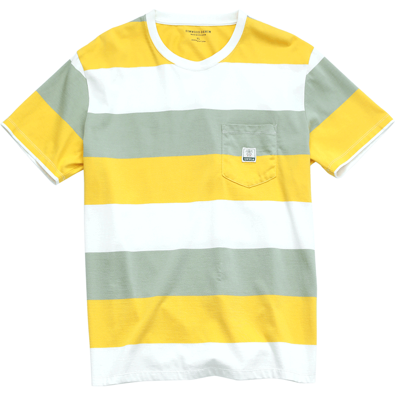 2020 Summer New Contrast Striped T-shirt Men 100% cotton