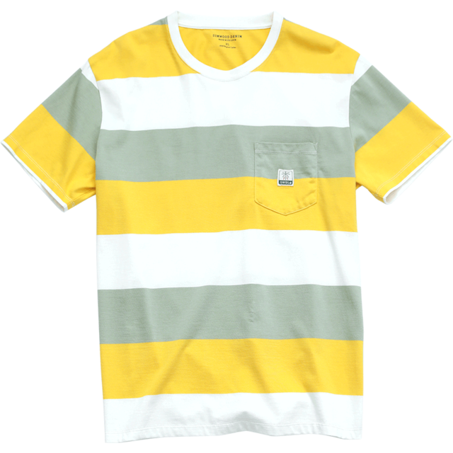 2020 Summer New Contrast Striped T-shirt Men 100% cotton