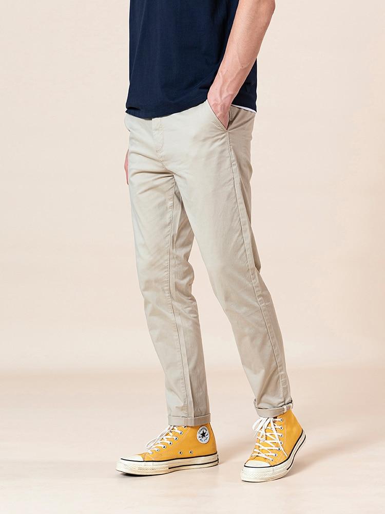 Spring Summer New Slim Fit Tapered Pants Men Classical Chinos