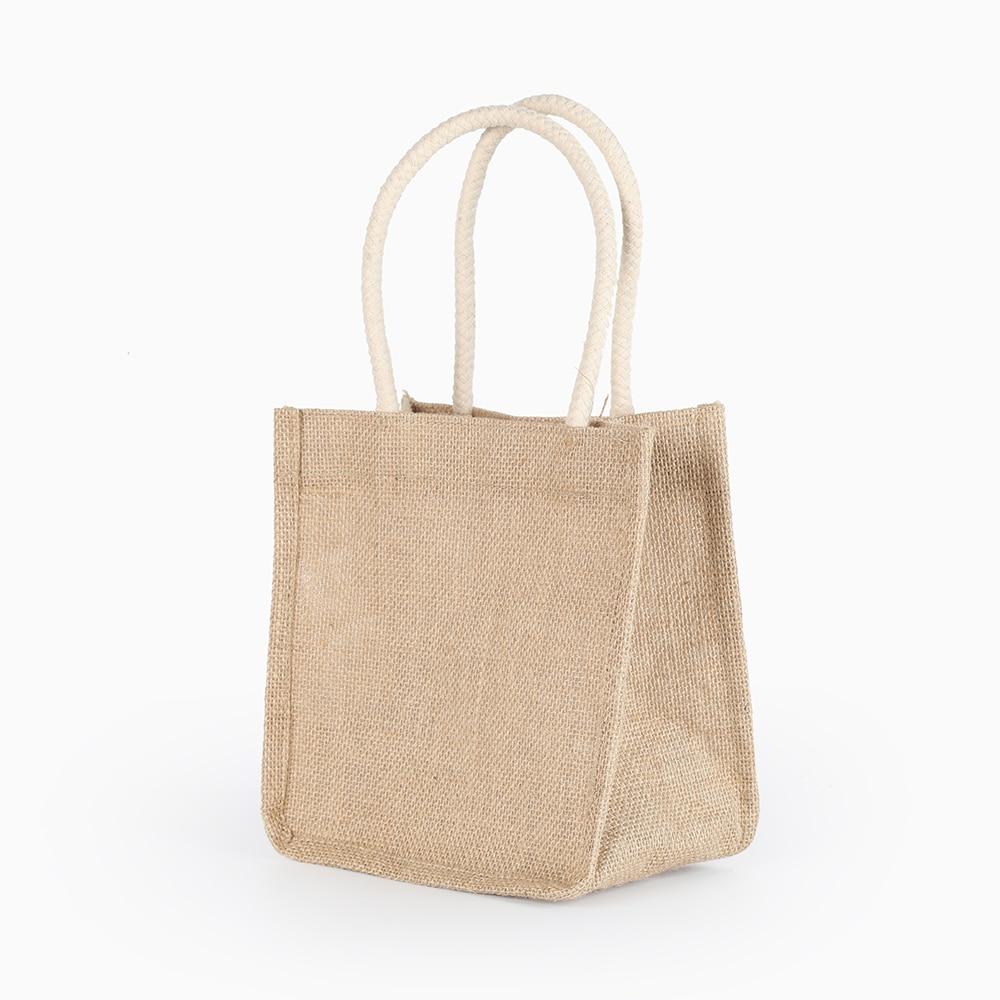Handmade Linen Jute Shopping Handbag