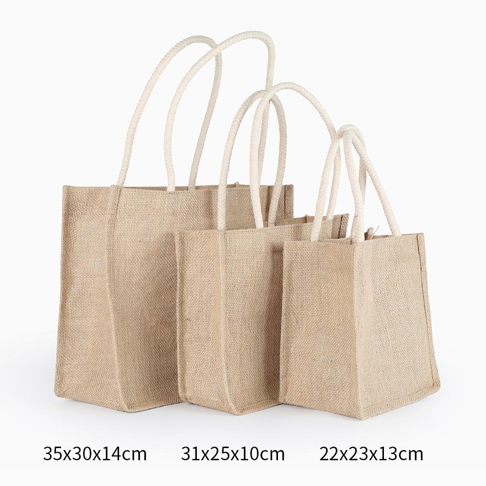 Handmade Linen Jute Shopping Handbag