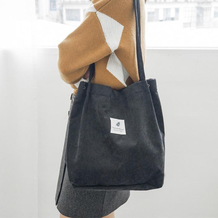 Corduroy Foldable Tote Bag